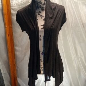 Ambiance Black Knit Short Sleeve Cardigan